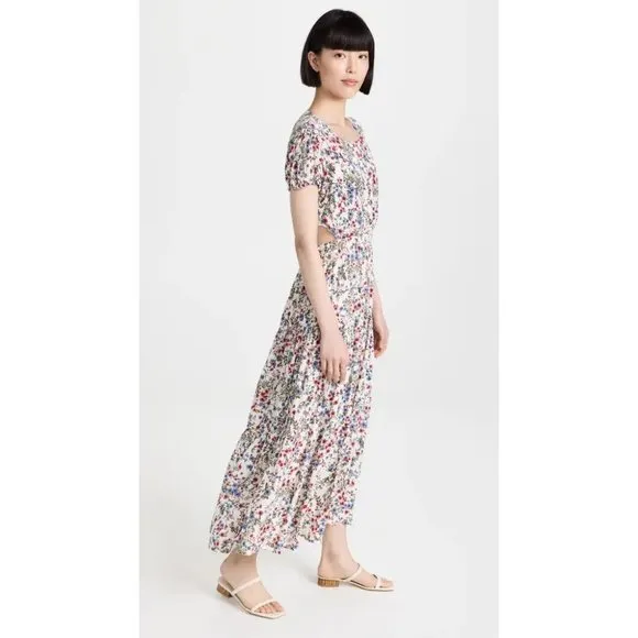 Sokie Collective NWT Peek-a-Boo Dress in White Floral size XL