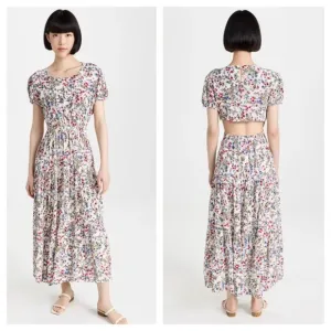 Sokie Collective NWT Peek-a-Boo Dress in White Floral size XL