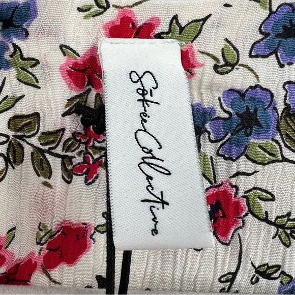 Sokie Collective NWT Peek-a-Boo Dress in White Floral size XL