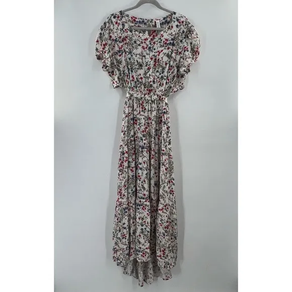 Sokie Collective NWT Peek-a-Boo Dress in White Floral size XL