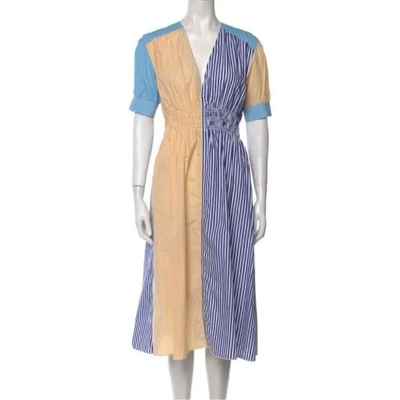 Solid &amp; Striped The Delilah Striped Cotton Midi Dress