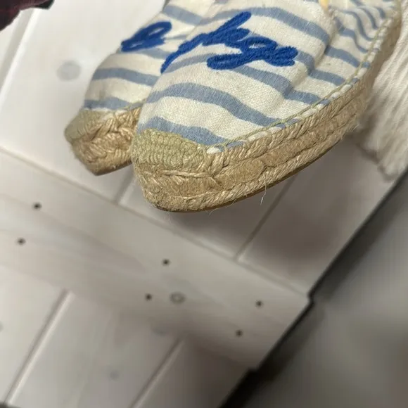Soludos A La Plage Smoking Slipper Espadrilles Sandals in Natural Blue