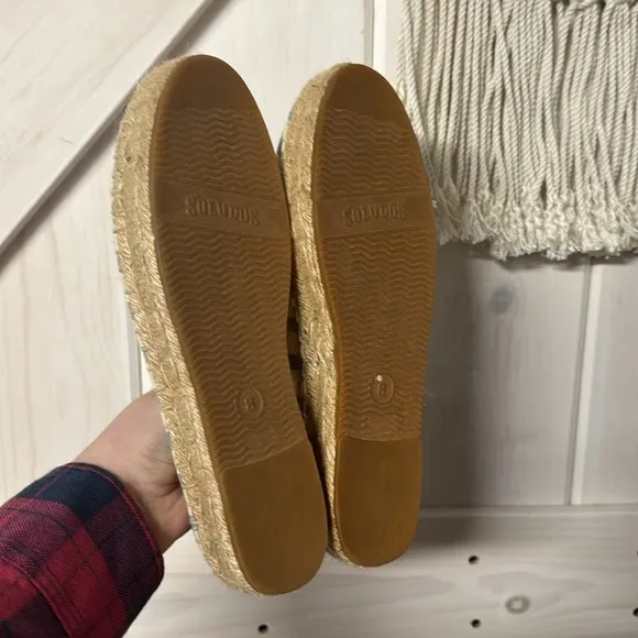 Soludos A La Plage Smoking Slipper Espadrilles Sandals in Natural Blue