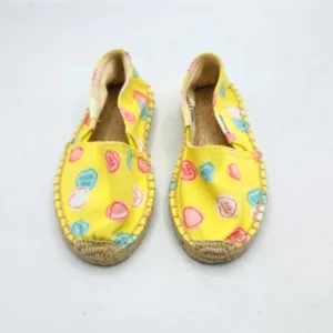 Soludos Girls Ballet Flats In Yellow Love Sweets Size 11