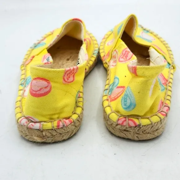 Soludos Girls Ballet Flats In Yellow Love Sweets Size 11