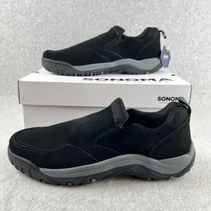 Sonoma Mens Loafers Size 10.5 Slip On Genuine Suede Ortholite Insole black New