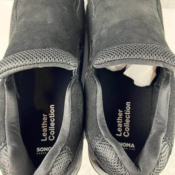 Sonoma Mens Loafers Size 10.5 Slip On Genuine Suede Ortholite Insole black New