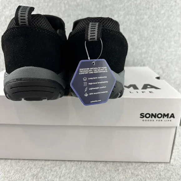 Sonoma Mens Loafers Size 10.5 Slip On Genuine Suede Ortholite Insole black New