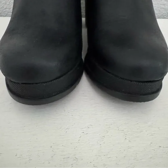 Sorel Blake Black Leather Heeled Booties Ankle Boots Size 9