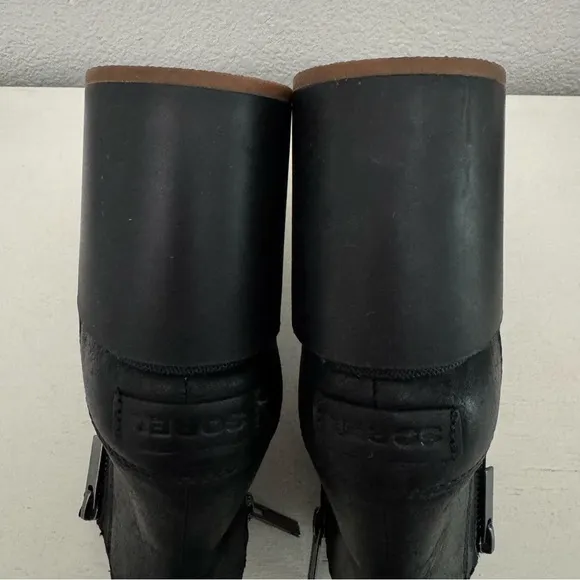 Sorel Blake Black Leather Heeled Booties Ankle Boots Size 9