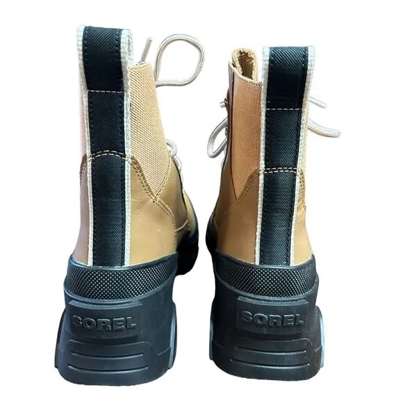 Sorel Brex Boot Lace Waterproof Leather Lace Up Boots NEW Size 7 Tawny Buff Tan