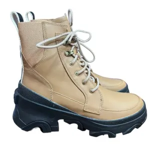Sorel Brex Boot Lace Waterproof Leather Lace Up Boots NEW Size 7 Tawny Buff Tan