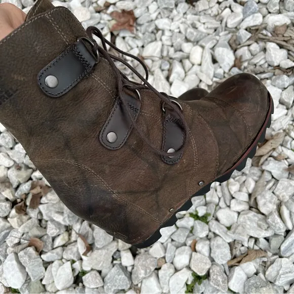 *Sorel | Brown Leather Joan of Arctic Wedge Boots Size 8