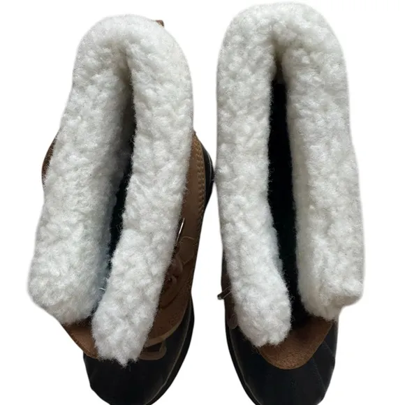 SOREL Caribou fleece-trimmed nubuck and rubber snow boots