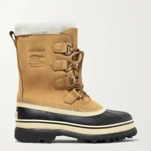 SOREL Caribou fleece-trimmed nubuck and rubber snow boots