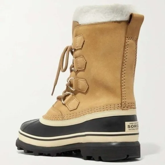 SOREL Caribou fleece-trimmed nubuck and rubber snow boots
