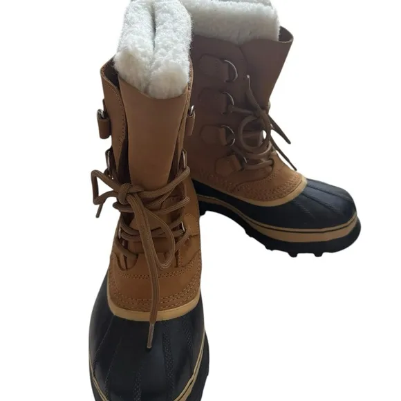SOREL Caribou fleece-trimmed nubuck and rubber snow boots