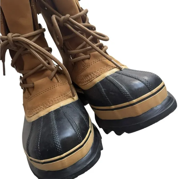 SOREL Caribou fleece-trimmed nubuck and rubber snow boots