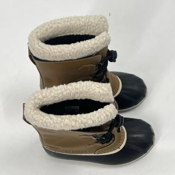 Sorel Caribou Fleece Trimmed Nubuck Boots Youth Sz 4 NWOB