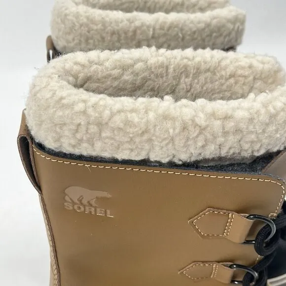 Sorel Caribou Fleece Trimmed Nubuck Boots Youth Sz 4 NWOB