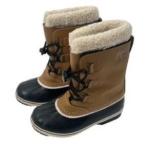 Sorel Caribou Fleece Trimmed Nubuck Boots Youth Sz 4 NWOB