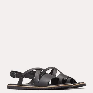 Sorel Ella Criss Cross sandal women leather black 7