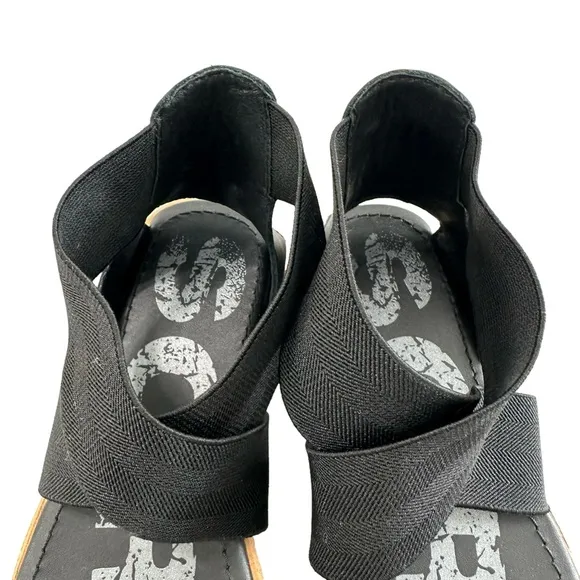 Sorel Ella Leather Black Sandals Women’s Size 7.5