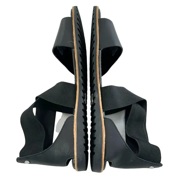 Sorel Ella Leather Black Sandals Women’s Size 7.5