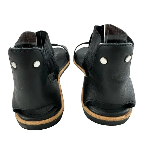 Sorel Ella Leather Black Sandals Women’s Size 7.5