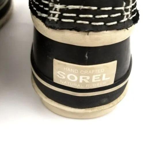 SOREL Joan of Arctic Black Fur Winter Waterproof Snow Duck Knee Boots Gorpcore 8