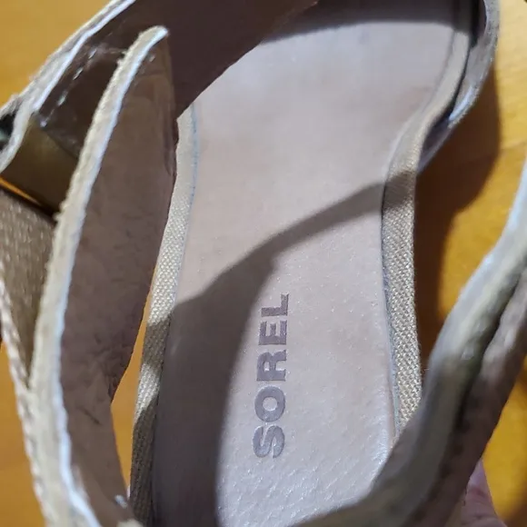 SOREL Joanie II Ankle Strap, Zipper Back Sandals Size 39 EUR