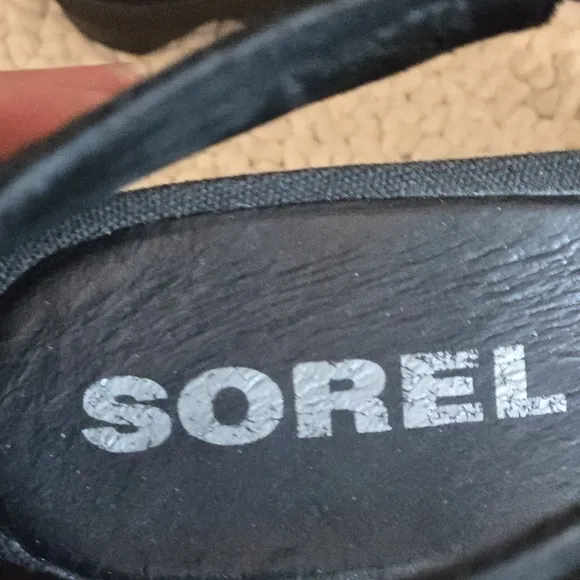 Sorel Joanie ll Ankke Strap Black Wedge Sandals