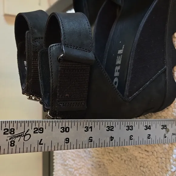 Sorel Joanie ll Ankke Strap Black Wedge Sandals