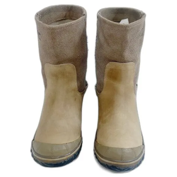 Sorel Slim Shortie Chevron Print Booties Women's Tan Brown Boots Size 9.5