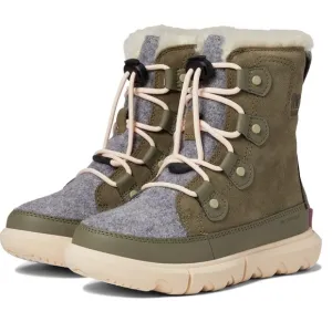 SOREL  UNISEX GREEN EXPLORER YOUTH LACE UP WATERPROOF BOOTS SZ 12