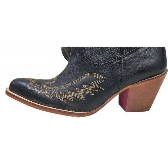 Southern Fried Chics Black Knight Tall Leather Cowboy Boots Size 8.5 NWT