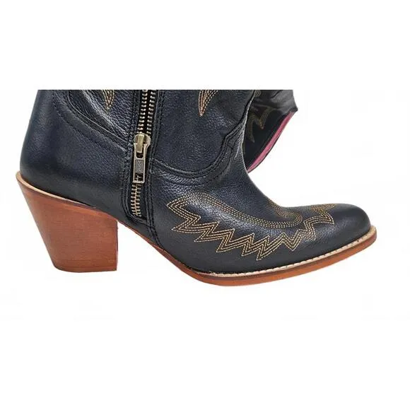 Southern Fried Chics Black Knight Tall Leather Cowboy Boots Size 8.5 NWT