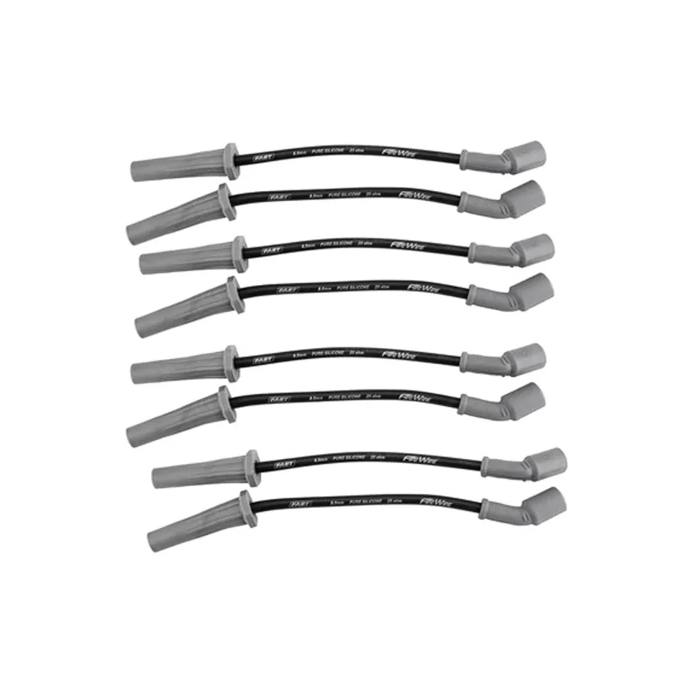 Spark Plug Wire Set - Firewire - Spiral Core - 8.5 mm - Black - Straight Plug Boots - Factory Style Boots / Terminals - GM LS-Series - Kit