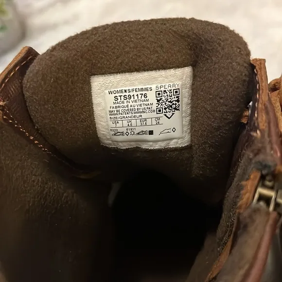 Sperry Hightop Lace Up Zipper Saltwater Ankle Duck Boots Sz 7