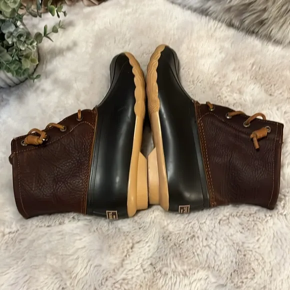 Sperry Hightop Lace Up Zipper Saltwater Ankle Duck Boots Sz 7