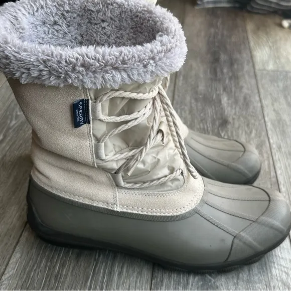Sperry Syren Strait‎ Oat Fleece Duck Boots Waterproof Women's 10
