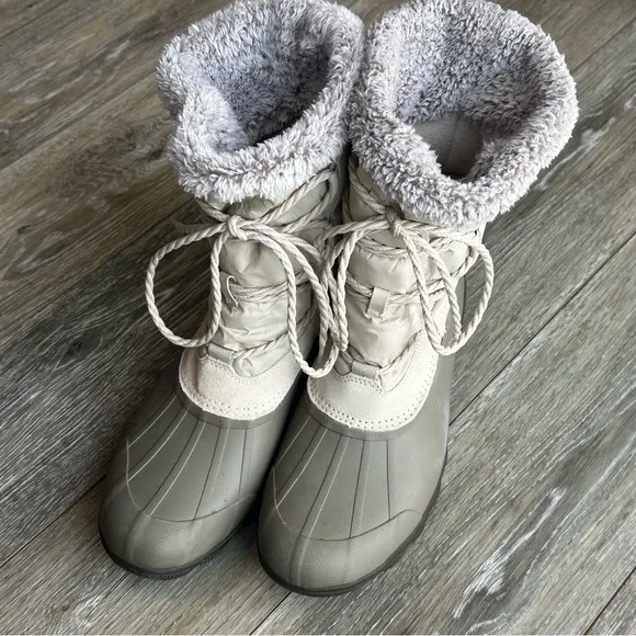 Sperry Syren Strait‎ Oat Fleece Duck Boots Waterproof Women's 10