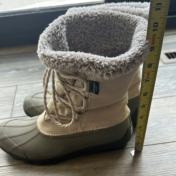 Sperry Syren Strait‎ Oat Fleece Duck Boots Waterproof Women's 10