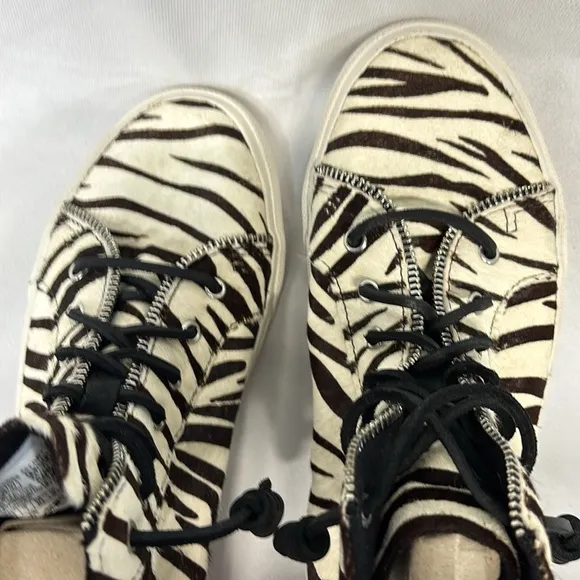 Sperry The Rebecca Minkoff genuine calf hair Zebra Print High-Top Sneakers 9.5