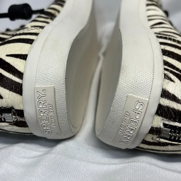 Sperry The Rebecca Minkoff genuine calf hair Zebra Print High-Top Sneakers 9.5