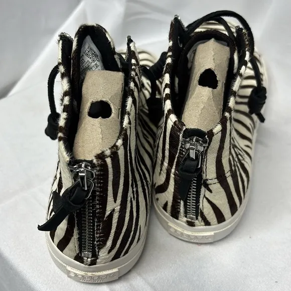 Sperry The Rebecca Minkoff genuine calf hair Zebra Print High-Top Sneakers 9.5