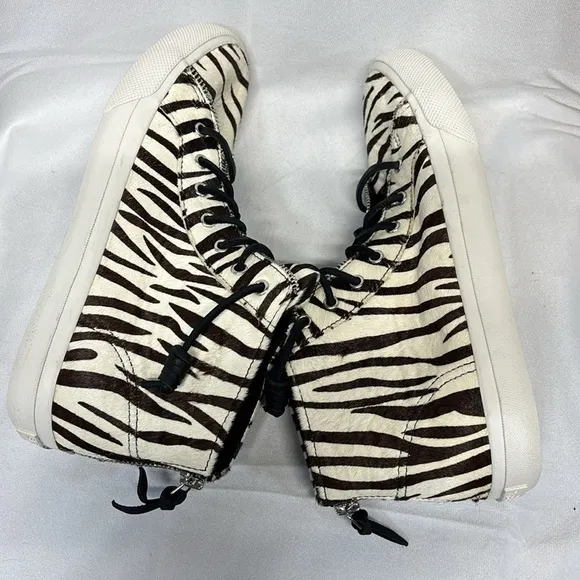 Sperry The Rebecca Minkoff genuine calf hair Zebra Print High-Top Sneakers 9.5