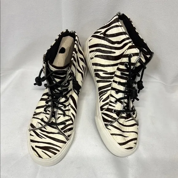 Sperry The Rebecca Minkoff genuine calf hair Zebra Print High-Top Sneakers 9.5
