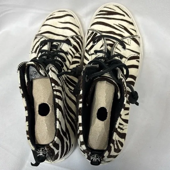 Sperry The Rebecca Minkoff genuine calf hair Zebra Print High-Top Sneakers 9.5