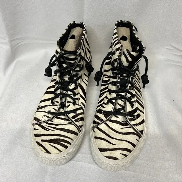 Sperry The Rebecca Minkoff genuine calf hair Zebra Print High-Top Sneakers 9.5